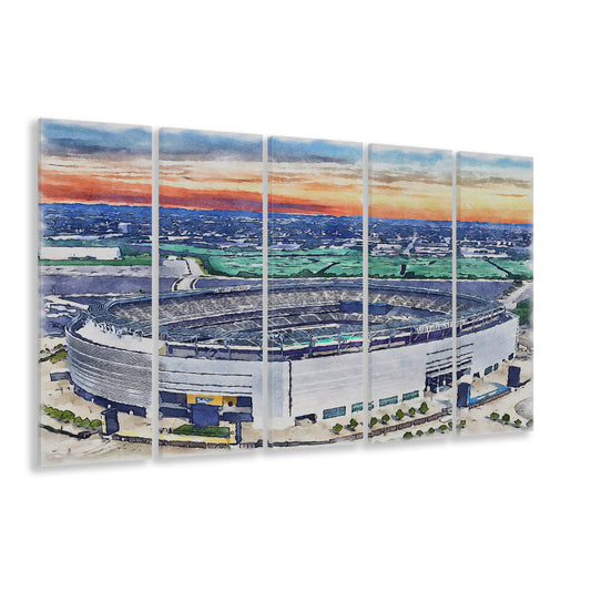 Giants Stadium, MetLife Painting Stadium Watercolor, Sport Art, Extra Large Canvas Print Wall Art