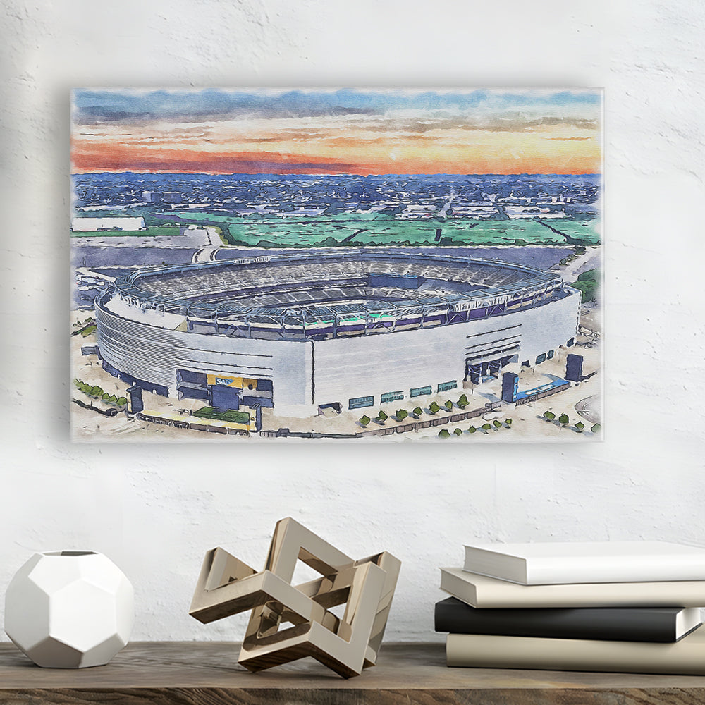 Giants Stadium, MetLife Painting Stadium Watercolor, Sport Art, Gifts for him, Canvas Print Wall Art