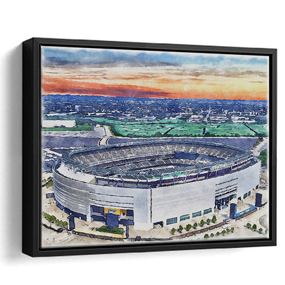 Giants Stadium, MetLife Painting Stadium Watercolor, Sport Gift Art, Framed Canvas Print Wall Art