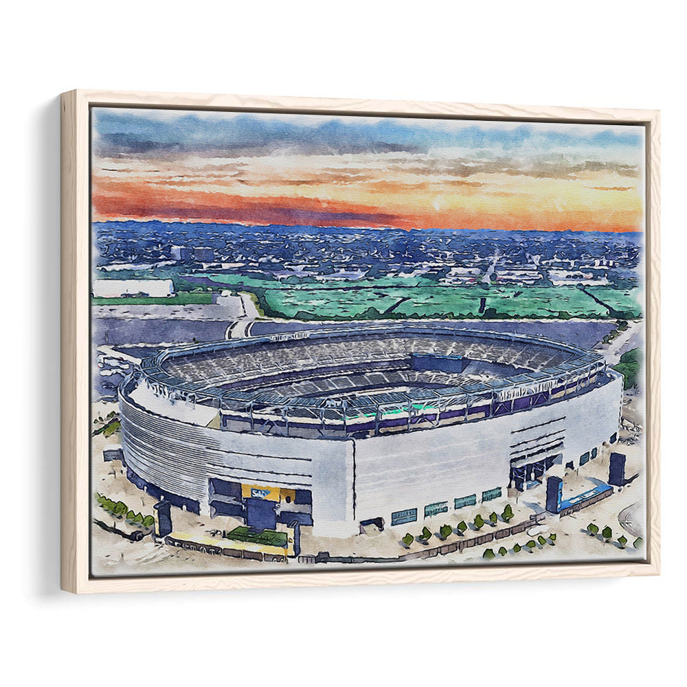 Giants Stadium, MetLife Painting Stadium Watercolor, Sport Gift Art, Framed Canvas Print Wall Art