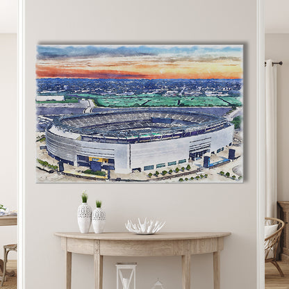 Giants Stadium, MetLife Painting Stadium Watercolor, Sport Art, Gifts for him, Canvas Print Wall Art