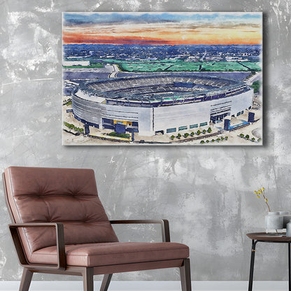Giants Stadium, MetLife Painting Stadium Watercolor, Sport Art, Gifts for him, Canvas Print Wall Art