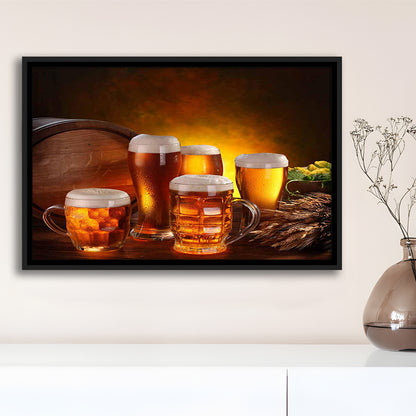 Gift For A Beer Lover,Bar Wall Art,Pub Wall Decor Canvas Print, Framed Cavas Print, Floating Frame