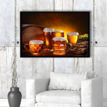 Gift For A Beer Lover,Bar Wall Art,Pub Wall Decor Canvas Print, Framed Cavas Print, Floating Frame