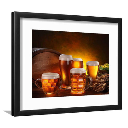 Gift For A Beer Lover,Bar Wall Art,Pub Wall Decor Art Print, Framed Art Print White Border