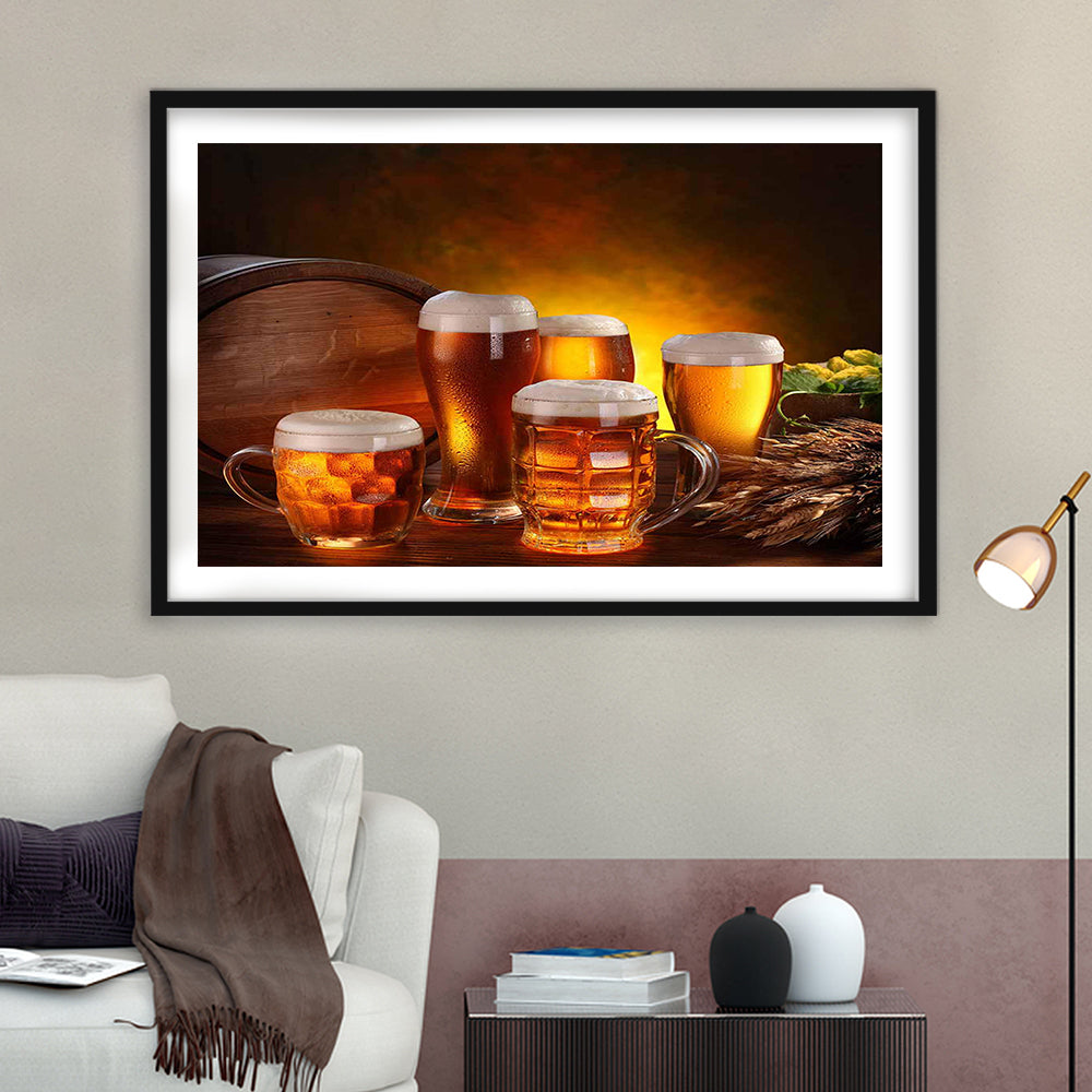 Gift For A Beer Lover,Bar Wall Art,Pub Wall Decor Art Print, Framed Art Print White Border