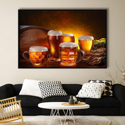 Gift For A Beer Lover,Bar Wall Art,Pub Wall Decor Canvas Print, Framed Cavas Print, Floating Frame