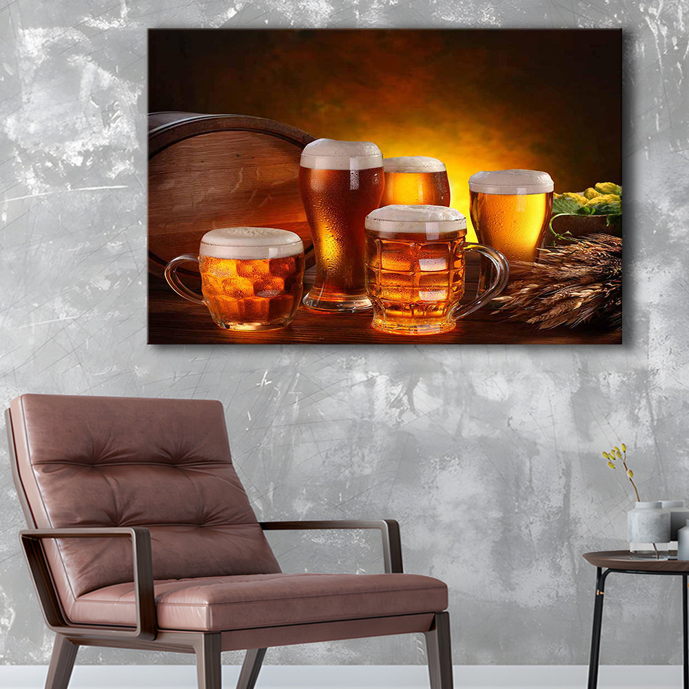 Gift for a Beer Lover,Bar Wall Art,Pub Wall Decor Canvas Print, Cavas Print Wall Art Hom Decor