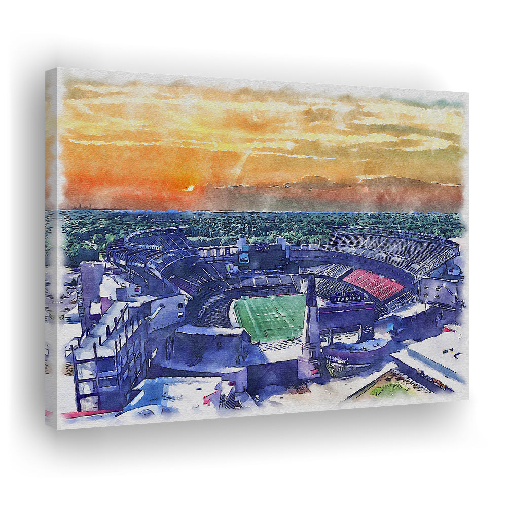 Gillette Stadium, Patriots Football Painting Stadium Watercolor, Sport Art, Gifts for him, Canvas Print Wall Art