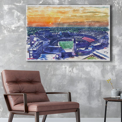 Gillette Stadium, Patriots Football Painting Stadium Watercolor, Sport Art, Gifts for him, Canvas Print Wall Art