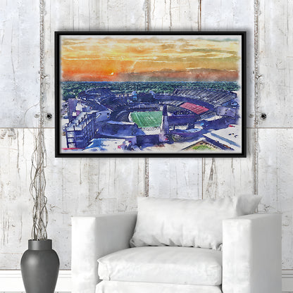 Gillette Stadium, Patriots Football Painting Stadium Watercolor, Sport Gift Art, Framed Canvas Print Wall Art