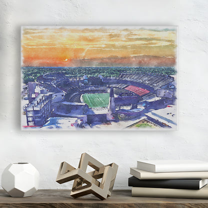 Gillette Stadium, Patriots Football Painting Stadium Watercolor, Sport Art, Gifts for him, Canvas Print Wall Art