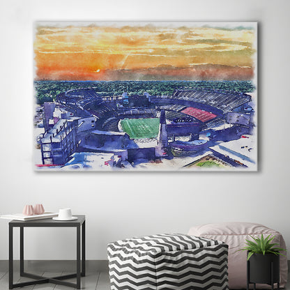 Gillette Stadium, Patriots Football Painting Stadium Watercolor, Sport Art, Gifts for him, Canvas Print Wall Art