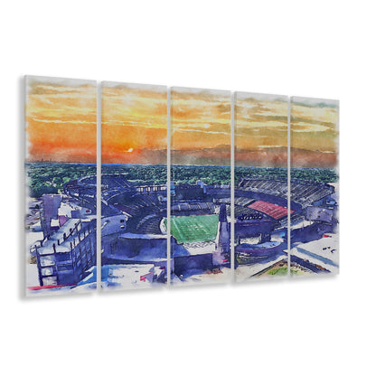Gillette Stadium, Patriots Football Painting Stadium Watercolor, Sport Art, Extra Large Canvas Print Wall Art