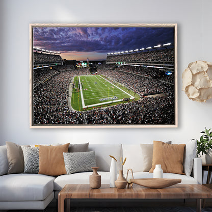 Gillette Stadium American Football, Stadium Canvas, Sport Art, Framed Canvas Print Wall Art, Floating Frame