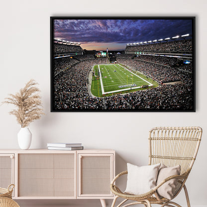 Gillette Stadium American Football, Stadium Canvas, Sport Art, Framed Canvas Print Wall Art, Floating Frame