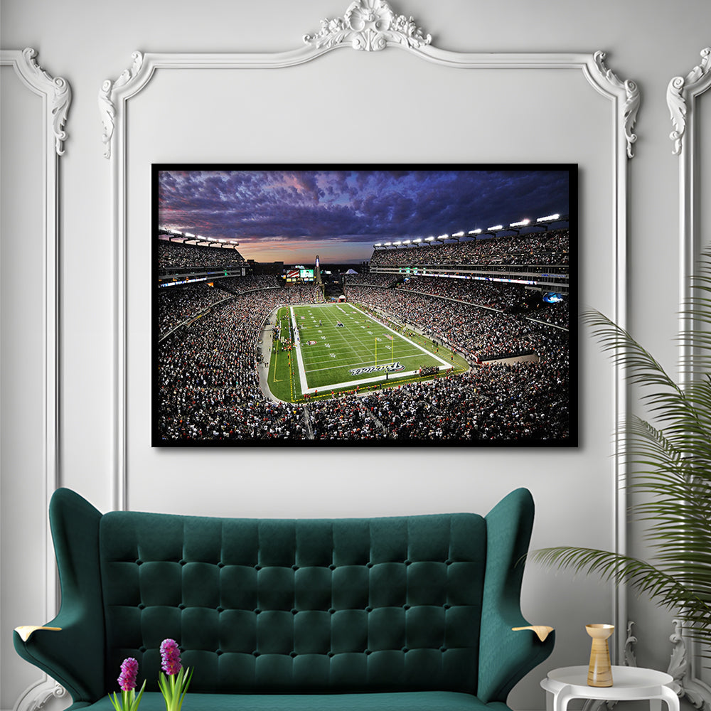 Gillette Stadium American Football, Stadium Canvas, Sport Art, Gift for him, Framed Art Print Wall Decor, Picture Framed