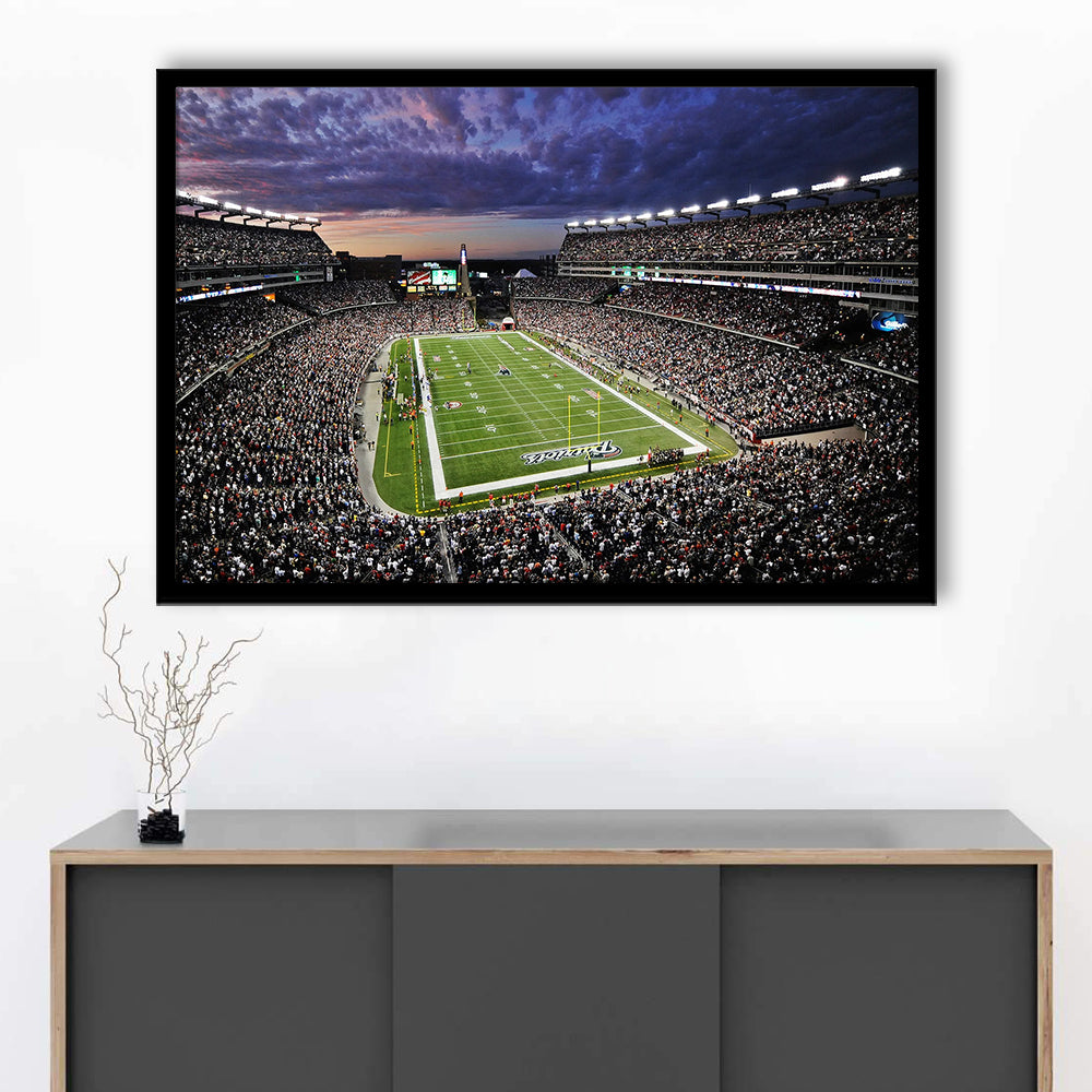Gillette Stadium American Football, Stadium Canvas, Sport Art, Gift for him, Framed Art Print Wall Decor, Picture Framed