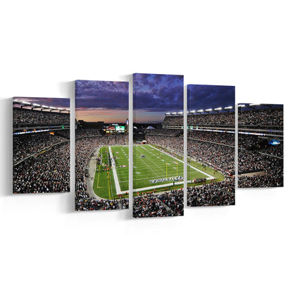 Gillette Stadium American Football, Stadium Canvas, Sport Art, Gift for him, 5 Panel, Large Canvas, Canvas Print Wall Art