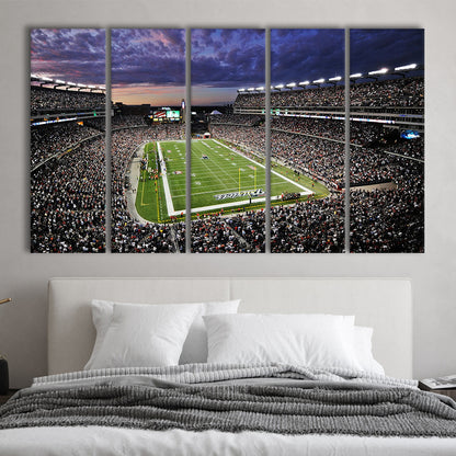 Gillette Stadium American Football, Stadium Canvas, Sport Art, 5 Panel B, Extra Large Canvas, Canvas Print Wall Art