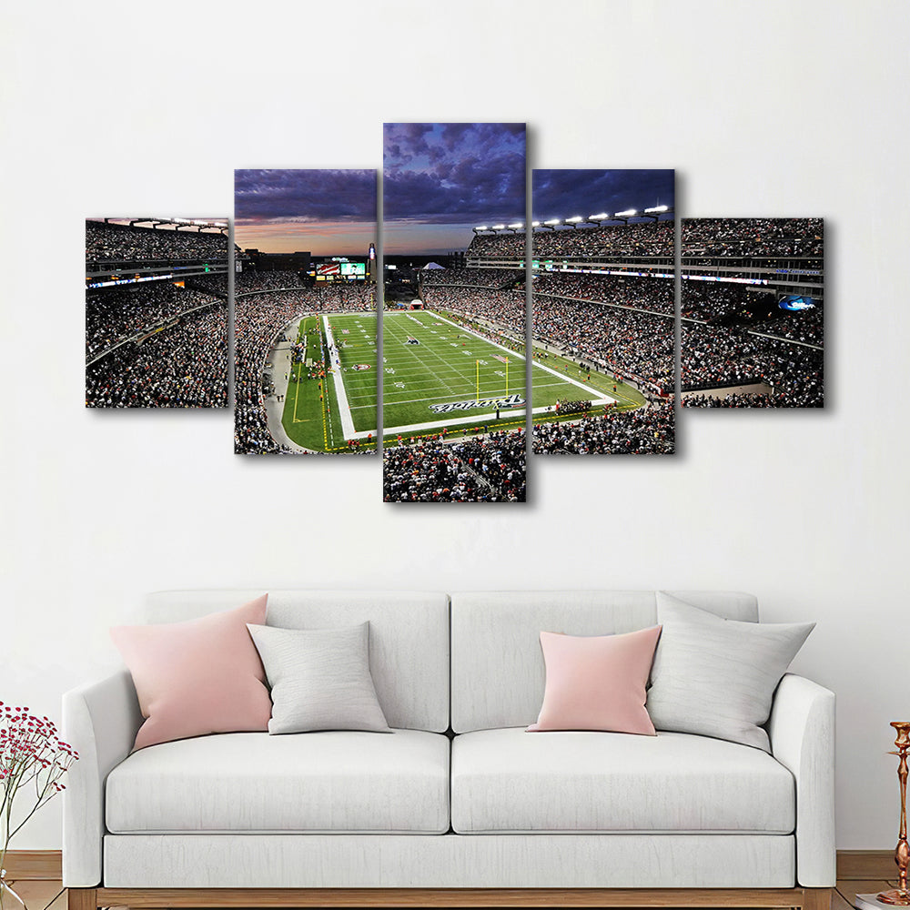 Gillette Stadium American Football, Stadium Canvas, Sport Art, Gift for him, 5 Panel, Large Canvas, Canvas Print Wall Art