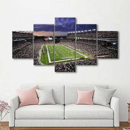 Gillette Stadium American Football, Stadium Canvas, Sport Art, Gift for him, 5 Panel, Large Canvas, Canvas Print Wall Art