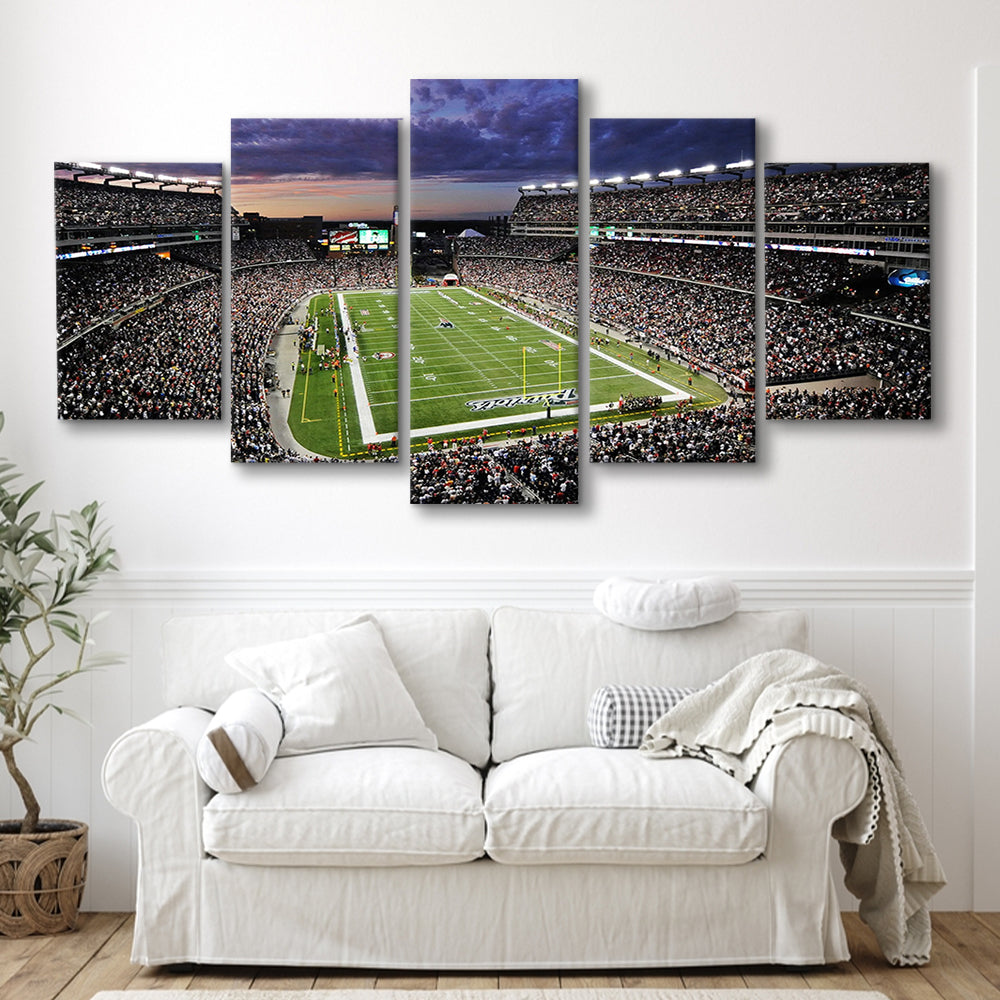 Gillette Stadium American Football, Stadium Canvas, Sport Art, Gift for him, 5 Panel, Large Canvas, Canvas Print Wall Art