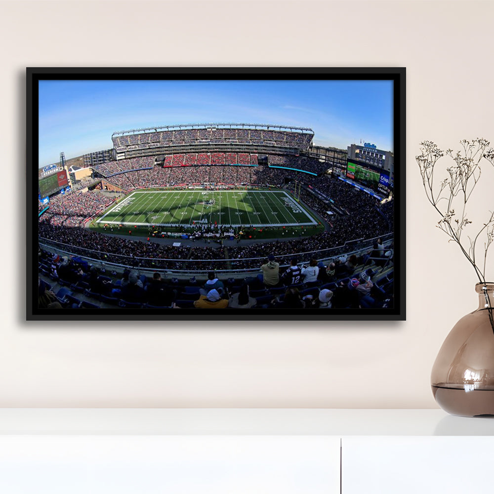 Gillette Stadium Patriots, Stadium Canvas, Sport Art, Framed Canvas Print Wall Art, Floating Frame