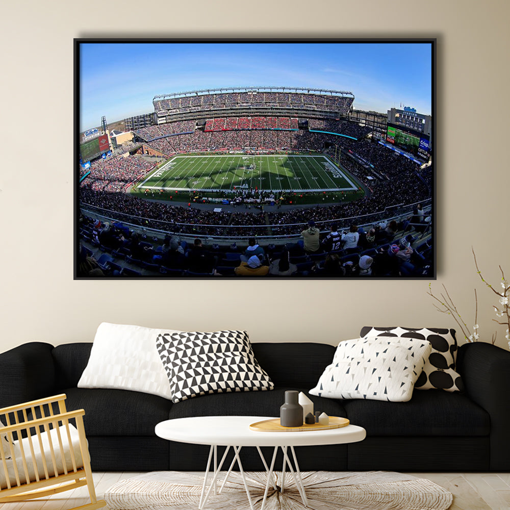 Gillette Stadium Patriots, Stadium Canvas, Sport Art, Framed Canvas Print Wall Art, Floating Frame