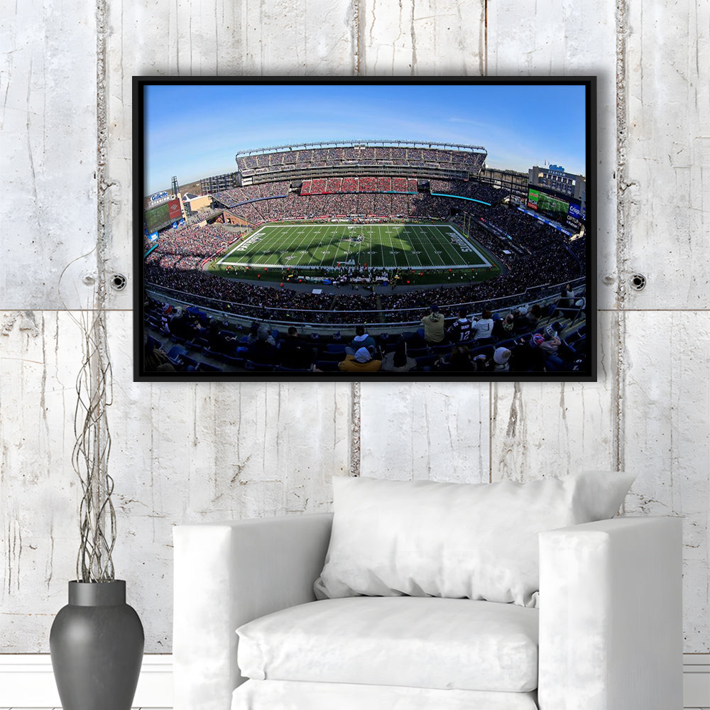 Gillette Stadium Patriots, Stadium Canvas, Sport Art, Framed Canvas Print Wall Art, Floating Frame