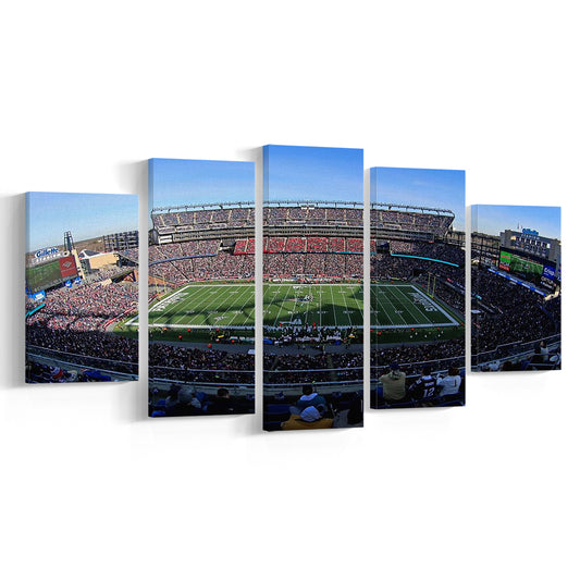 Gillette Stadium Patriots, Stadium Canvas, Sport Art, Gift for him, 5 Panel, Large Canvas, Canvas Print Wall Art