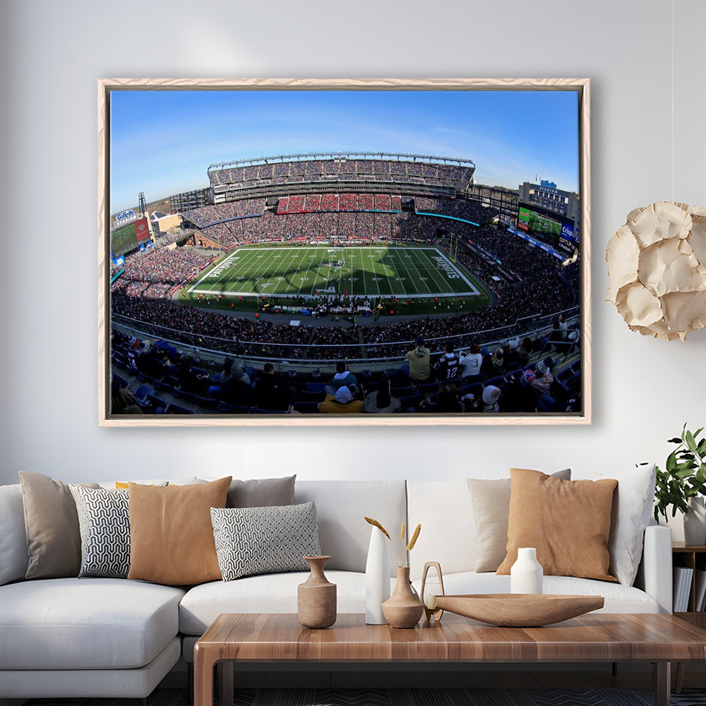 Gillette Stadium Patriots, Stadium Canvas, Sport Art, Framed Canvas Print Wall Art, Floating Frame