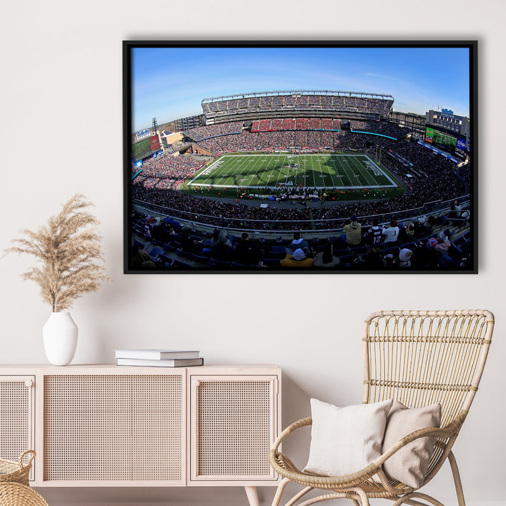 Gillette Stadium Patriots, Stadium Canvas, Sport Art, Framed Canvas Print Wall Art, Floating Frame