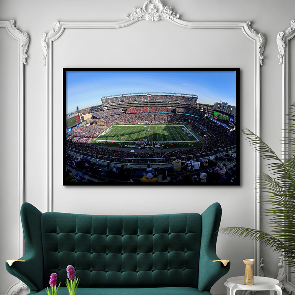Gillette Stadium Patriots, Stadium Canvas, Sport Art, Gift for him, Framed Art Print Wall Decor, Picture Framed