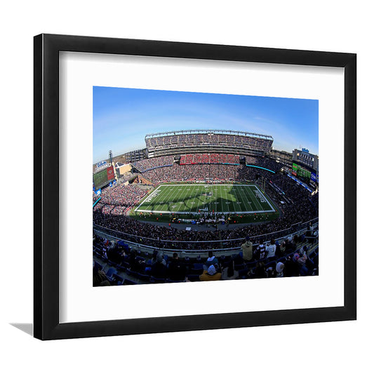 Gillette Stadium Patriots, Stadium Canvas, Sport Art, Gift for him, White Border Framed Art Print Wall Decor