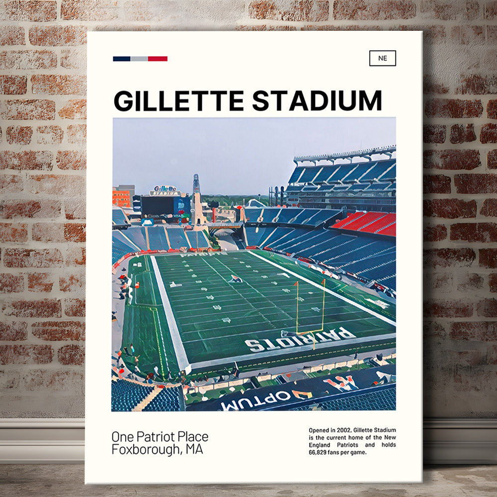 Gillette Stadium Print, New England Patriots Stadium Canvas Art, Fan Gifts, Sport Art, Canvas Print Wall Art