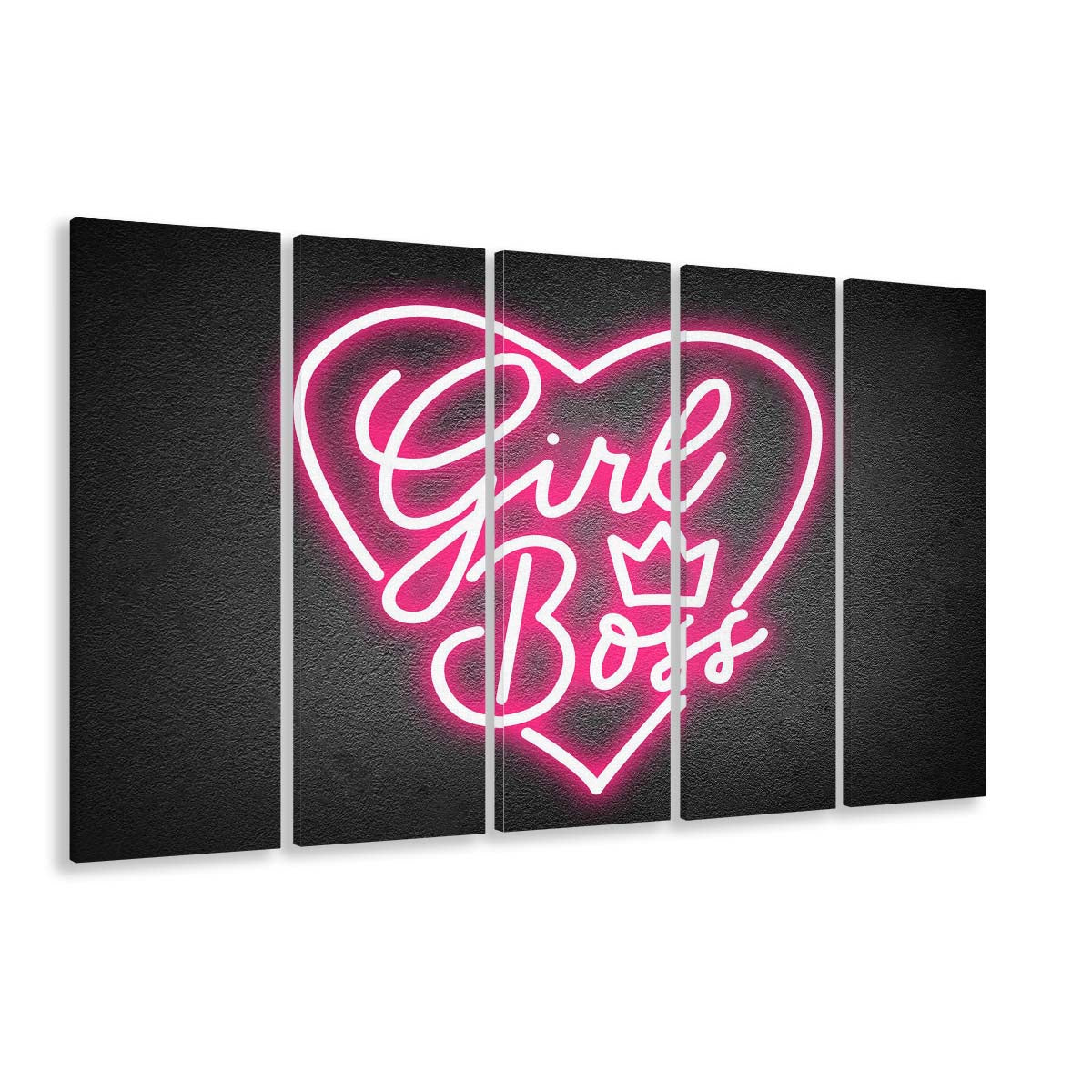 Girl Boss Art Print, Extra Large 5 Panels Multi Canvas Print Wall Art, Home Decor