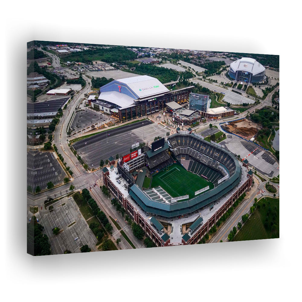 Globe Life Field Aerial View, Stadium Canvas, Sport Art, Gift for him, Man Cave Decor, Art Print, Canvas Print Wall Art