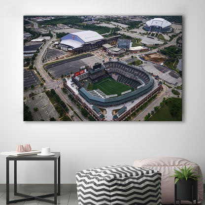 Globe Life Field Aerial View, Stadium Canvas, Sport Art, Gift for him, Man Cave Decor, Art Print, Canvas Print Wall Art