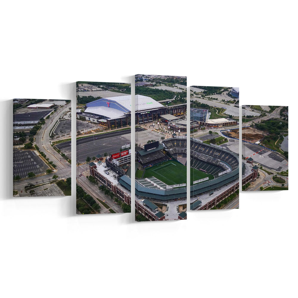 Globe Life Field Aerial View, Stadium Canvas, Sport Art, Gift for him, 5 Panel, Large Canvas, Canvas Print Wall Art