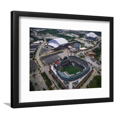 Globe Life Field Aerial View, Stadium Canvas, Sport Art, Gift for him, White Border Framed Art Print Wall Decor