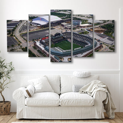 Globe Life Field Aerial View, Stadium Canvas, Sport Art, Gift for him, 5 Panel, Large Canvas, Canvas Print Wall Art