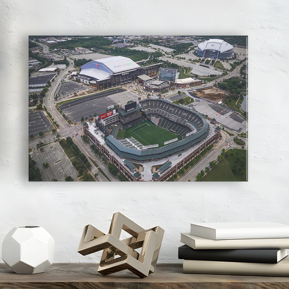Globe Life Field Aerial View, Stadium Canvas, Sport Art, Gift for him, Man Cave Decor, Art Print, Canvas Print Wall Art