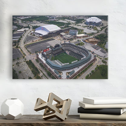 Globe Life Field Aerial View, Stadium Canvas, Sport Art, Gift for him, Man Cave Decor, Art Print, Canvas Print Wall Art