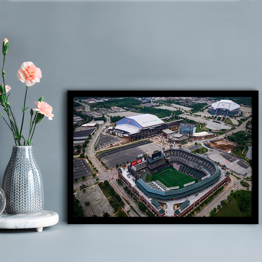 Globe Life Field Aerial View, Stadium Canvas, Sport Art, Gift for him, Framed Art Print Wall Decor, Picture Framed