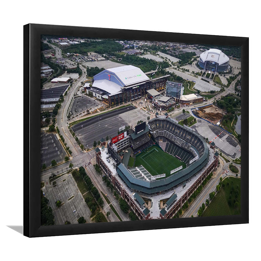 Globe Life Field Aerial View, Stadium Canvas, Sport Art, Gift for him, Framed Art Print Wall Decor, Picture Framed