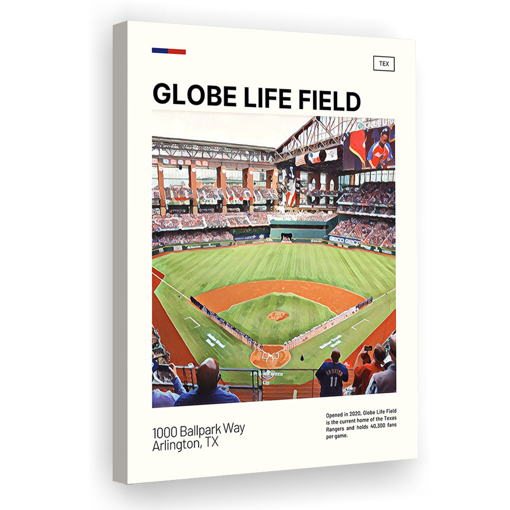 Globe Life Field Print, Texas Rangers Stadium Canvas Art, Fan Gifts, Sport Art, Canvas Print Wall Art