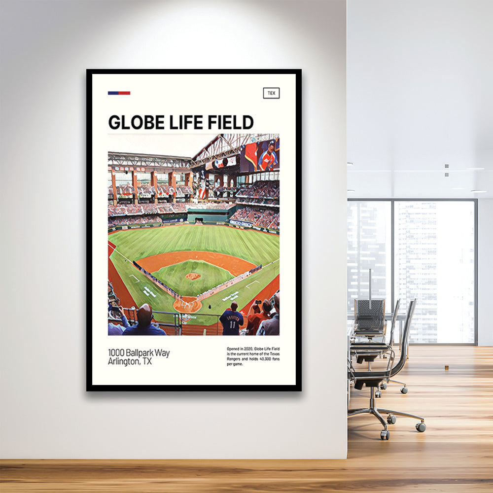 Globe Life Field Print, Texas Rangers Stadium Art, Gifts for him, Sport Art, Framed Art Print Wall Decor