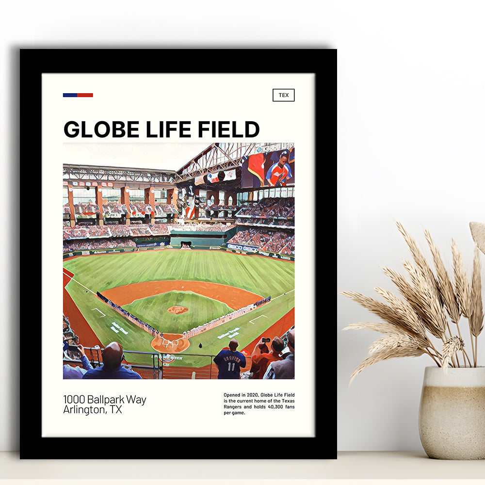 Globe Life Field Print, Texas Rangers Stadium Art, Gifts for him, Sport Art, Framed Art Print Wall Decor