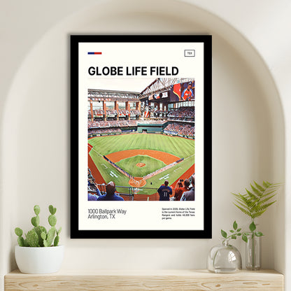 Globe Life Field Print, Texas Rangers Stadium Art, Gifts for him, Sport Art, Framed Art Print Wall Decor